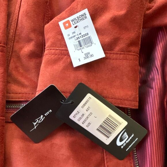 NWT Black Rivet Wilsons Leather suede jacket soft Rust Red/Brown Sz L - Picture 6 of 9
